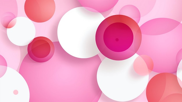 Pink and white circles seamless pattern