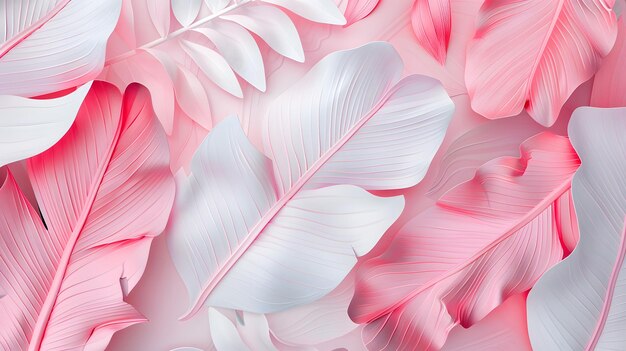 pink white etc mix colors floral leaves 3d texture on wall background wallpaper