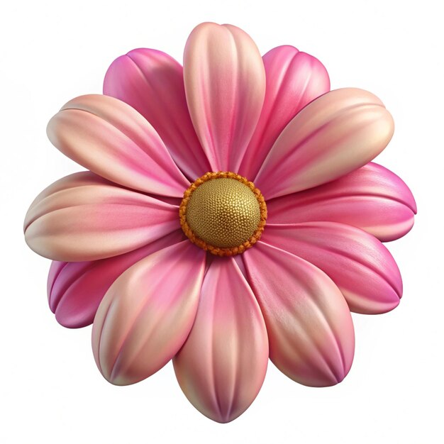 Photo a pink and white flower with a gold ring on the middle