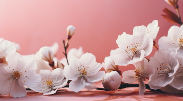 pink and white flowers on pink background