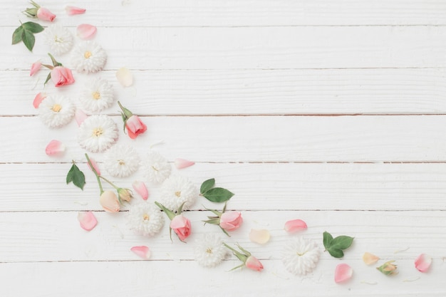 Pink and white flowers