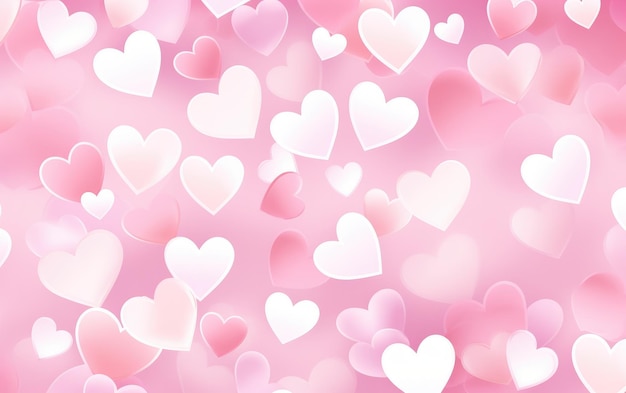 Photo the pink and white heart fluttering background