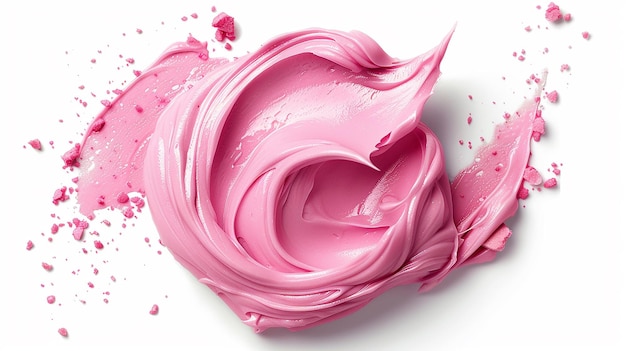 A Pink and White HeartShaped Paint Design on a White Surface