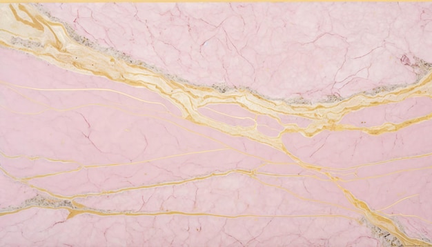 Pink and white marble with golden veins background Generative AI