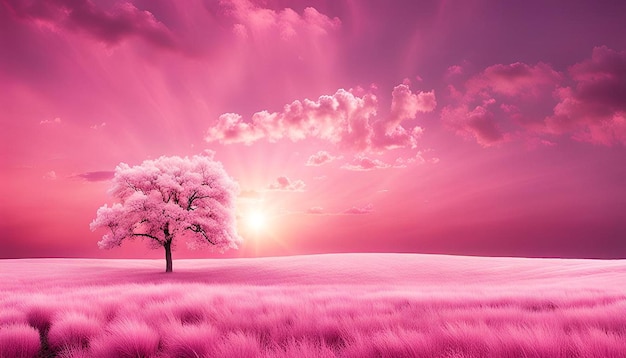 A pink and white picture of a pink sky