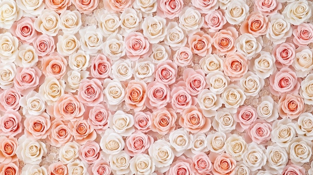 Photo pink and white rose flower wall background