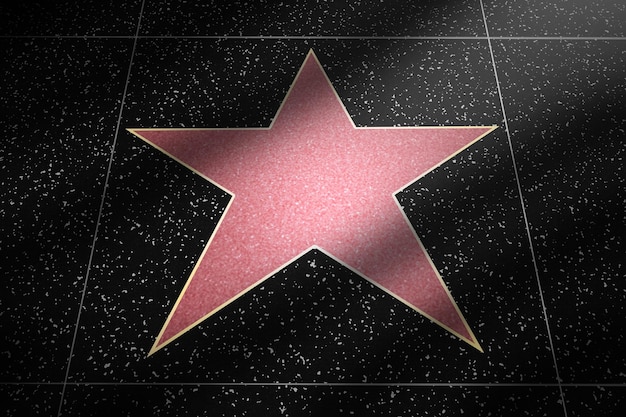 Photo a pink and white star on the walk of fame.