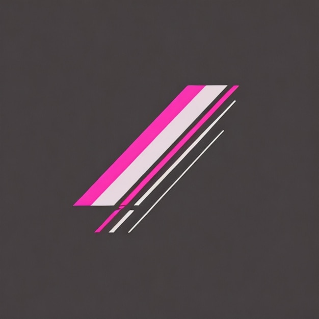 A pink and white striped design is on a gray background.