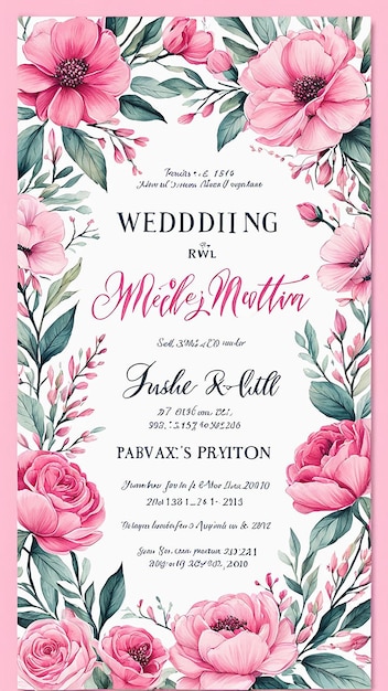 a pink and white wedding invitation for a young girl