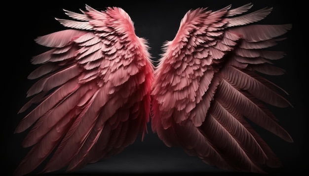 Pink wings on a black background