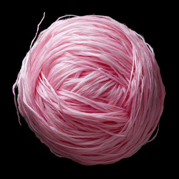 Photo pink yarn ball closeup soft texture and detail