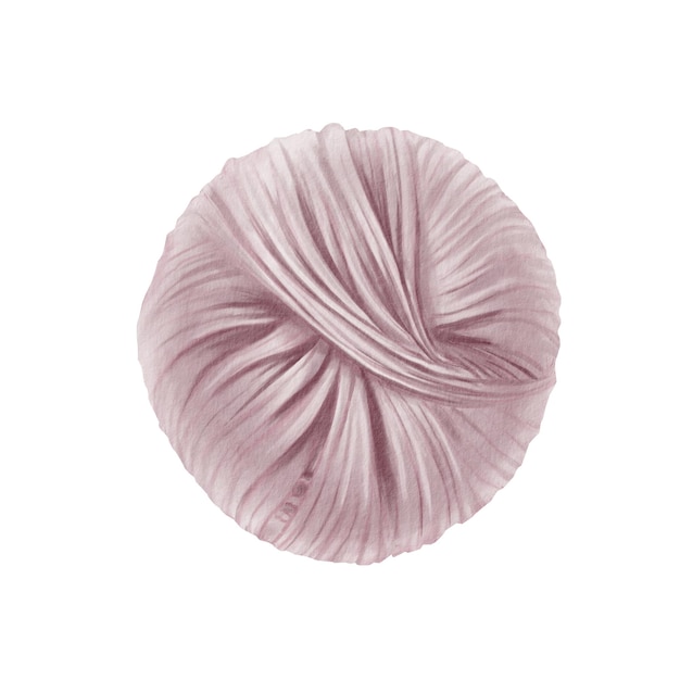 Pink yarn ball Skein of yarn for knitting Watercolor illustration drawn by hands Isolated For stickers scrapbook postcards yarn or wool shop logos and banners