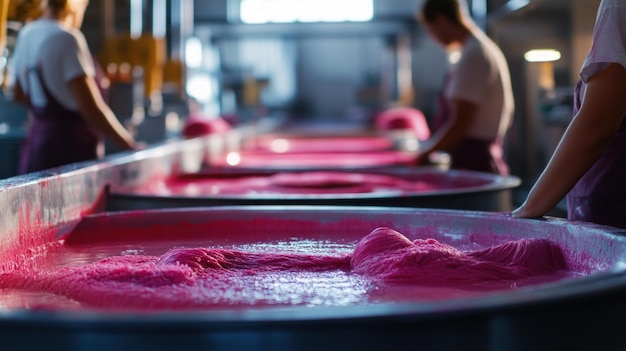 Photo pink yarn production