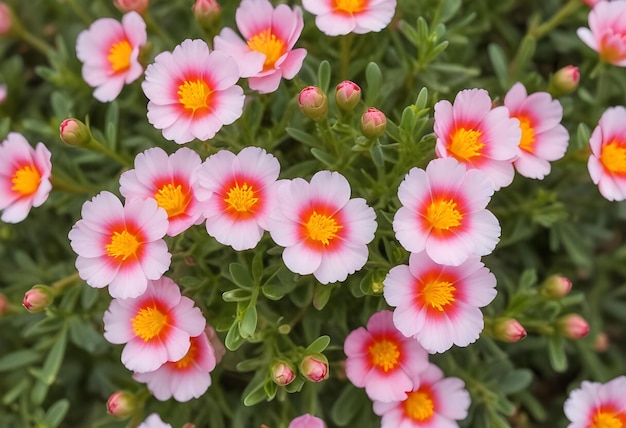 Photo a pink and yellow flower with a yellow center