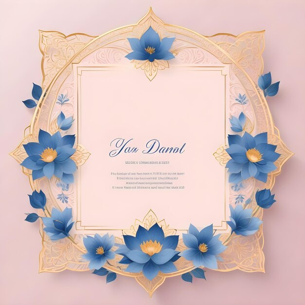 Photo pinkgolden luxurious wedding event and invitation card design