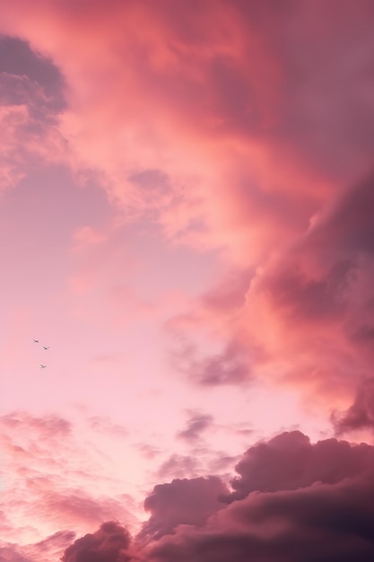 Photo a pinkish sunset with clouds on high octane backgrounds