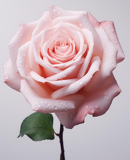 pinkredwhite rose flower white isolated background with clipping path Nature Closeup no shadows