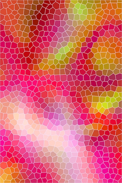 Pinky abstract pattern design background with hexagonal crystals stained glass design concept