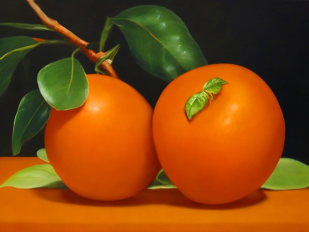 Pintura con mandarina 3d 4k image downloade