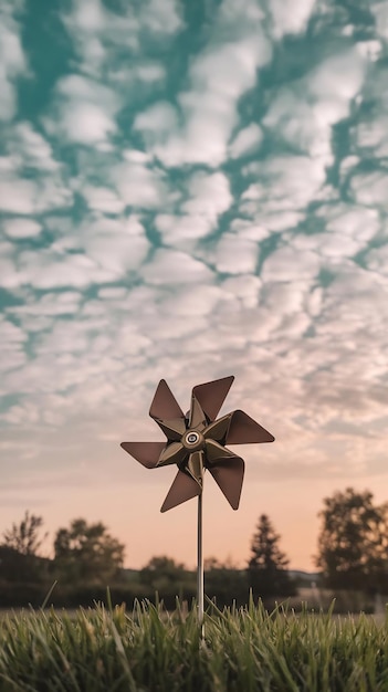 Photo pinwheel against beautiful sky