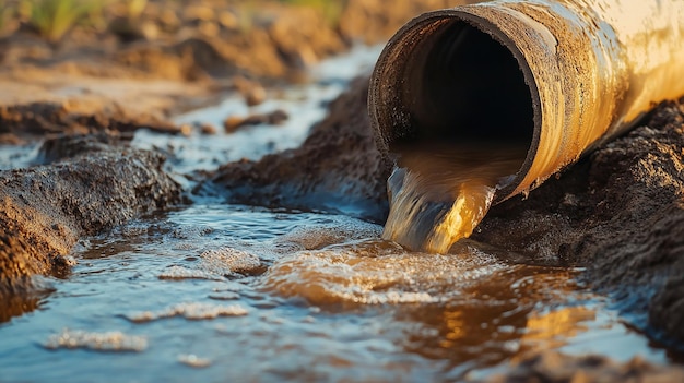 Photo a pipe is being used to extinguish oil