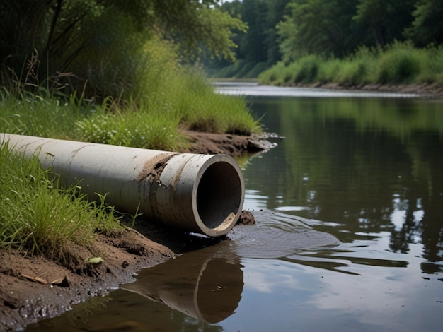 Photo a pipe that has been torn off by a water pipe