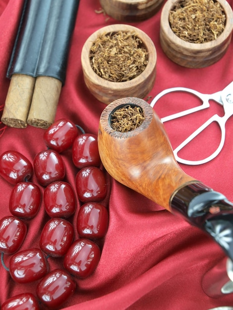 A pipe with the word tobacco on it