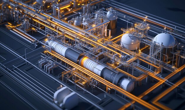 The pipeline network of an LNG plant