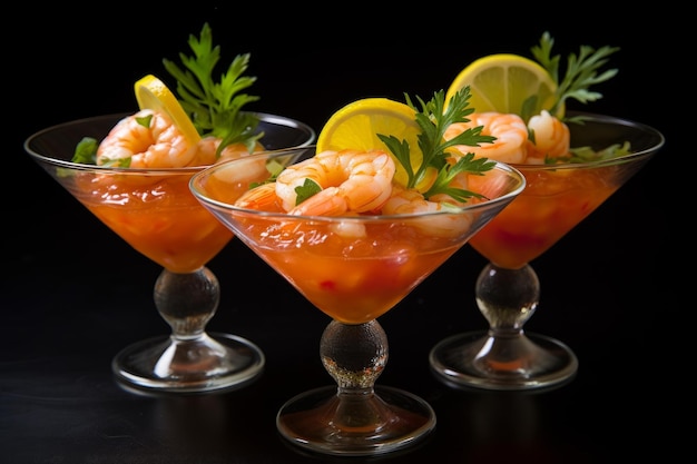 Piquant Shrimp spicy appetizer cocktail Generate Ai