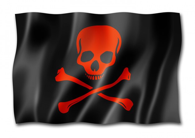 Pirate flag isolated on white background