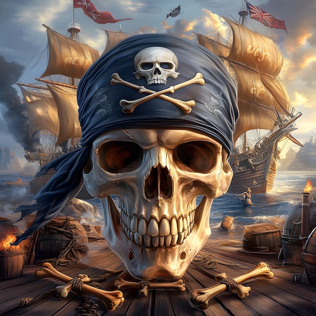 a pirate hat with a skull and crossbones on it