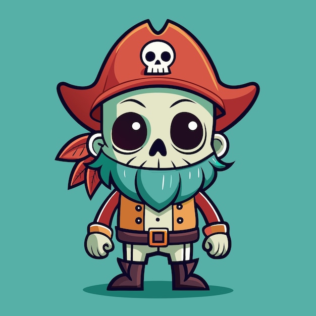 Photo pirate skull cartoon character vintage hand drawing