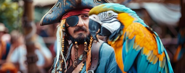 Photo pirate with a parrot photo