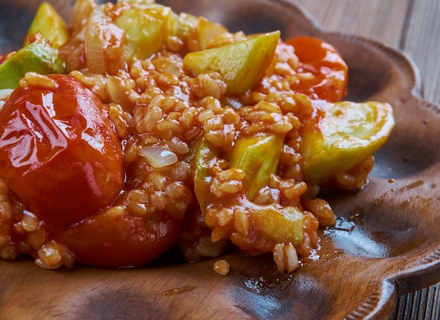 Pirinclii Kabak Yemgii Turkish dish with zucchini and rice