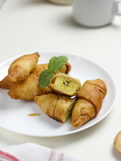 Pisang molen, Indonesian traditional food made from banana wrap with sheet of pastry dough