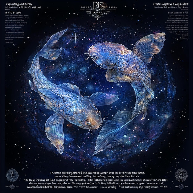 Photo pisces zodiac illustration