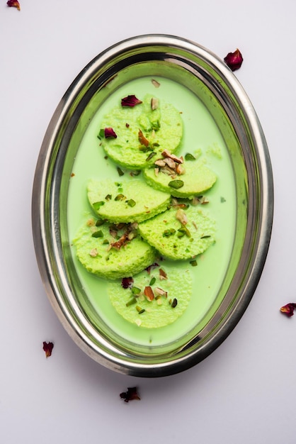 Pista Bread Rasmalai is the tweaked version of traditional Ras malai using bread slices