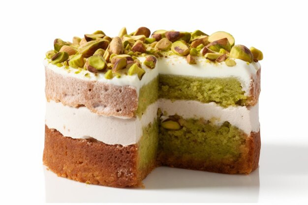 Pistachio cake piece Generate Ai