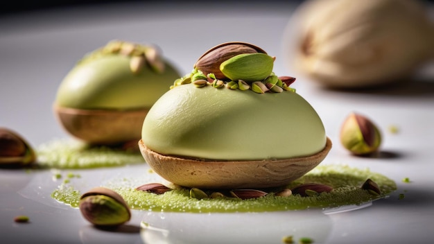 Photo pistachio haute cuisine dessert