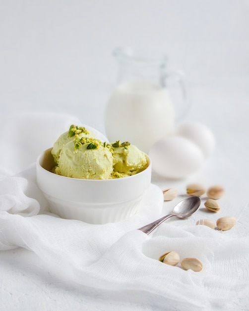 Photo pistachio ice cream