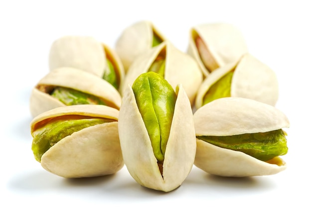 Pistachio isolated on white background clipping path