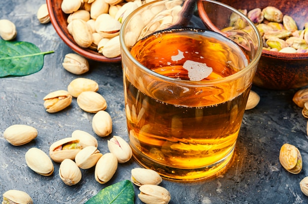 Pistachio nuts in a bowl