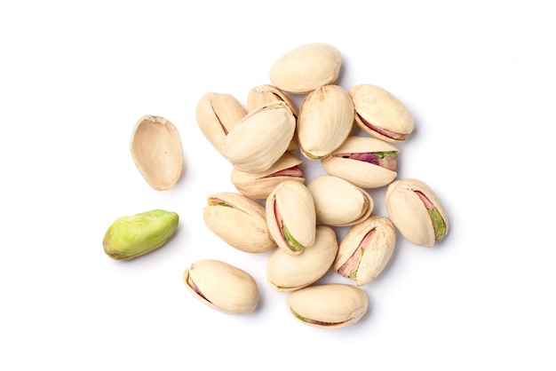 pistachio nuts isolated on white