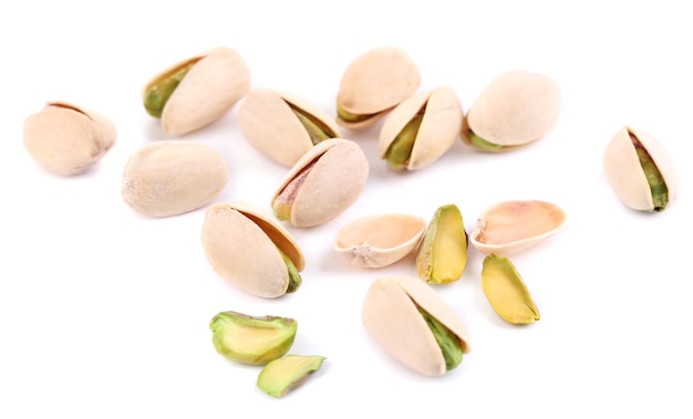 Pistachio nuts isolated on white