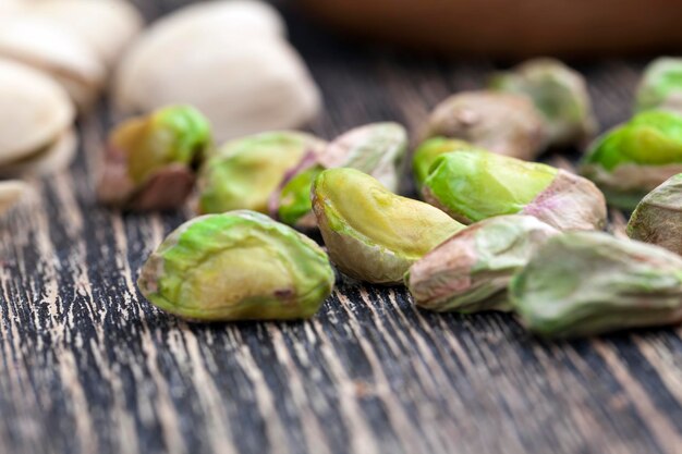 Pistachio nuts ready and fried in salt for taste