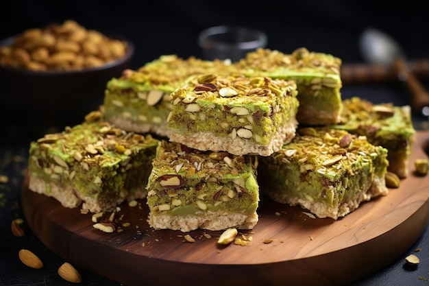 Pistachio Oat Squares Vegan Dessert