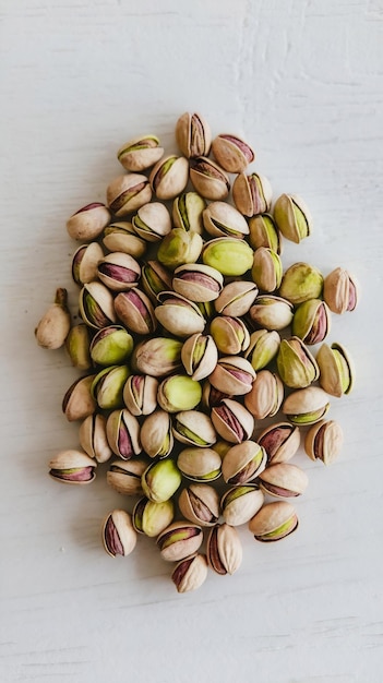 Pistachios isolated on white background