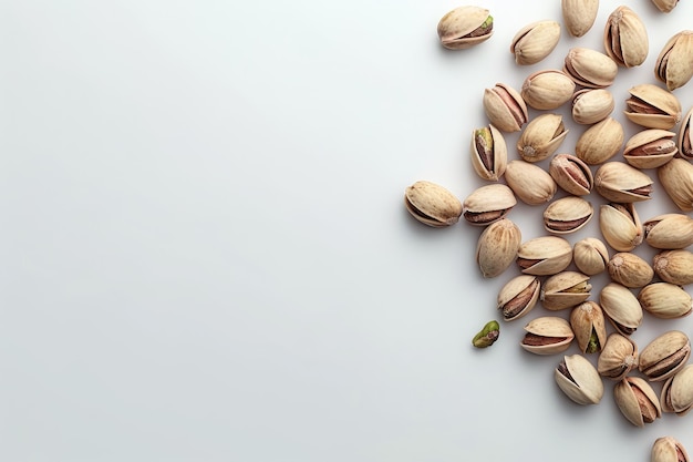 Pistachios on a white background