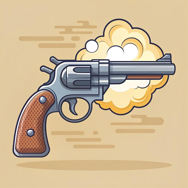 Photo pistol cartoon vector icons illustration flat cartoon concept suitable for any creative project