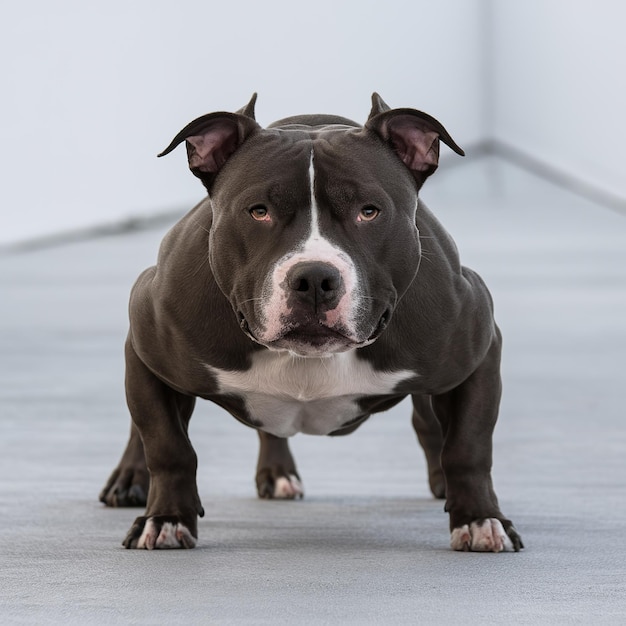 Photo pit bull dog on isolated white background